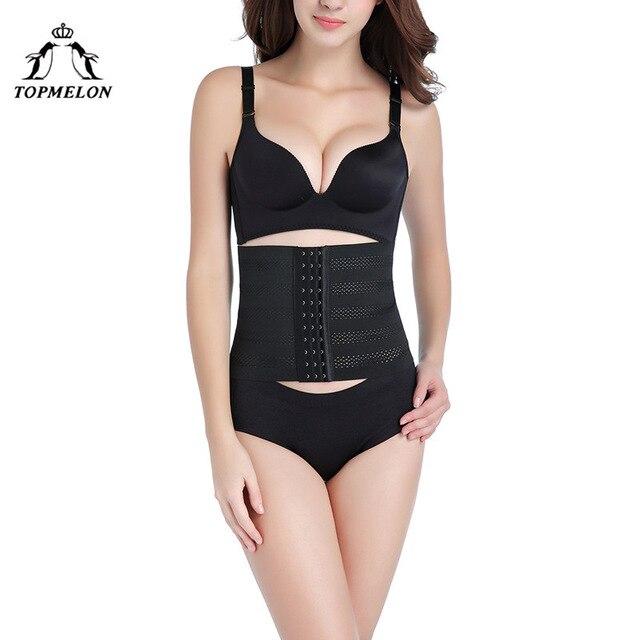 TOPMELON Waist Shaper Slim Shapewear Modeling Strap Body Shaper Belt Waist Trainer Girdle Hollow Out Stainless Steel Cinchers