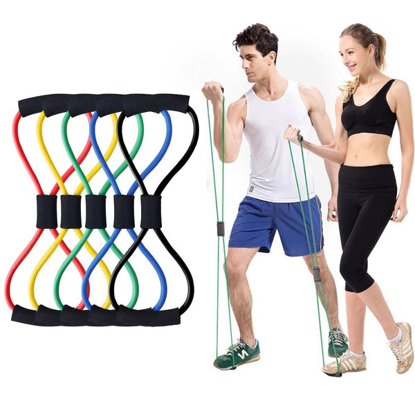 8 Word Fitness Rope Resistance Bands Elastic Band for Fitness Equipment Rubber Bands Expander Training Exercise Stretch Workout