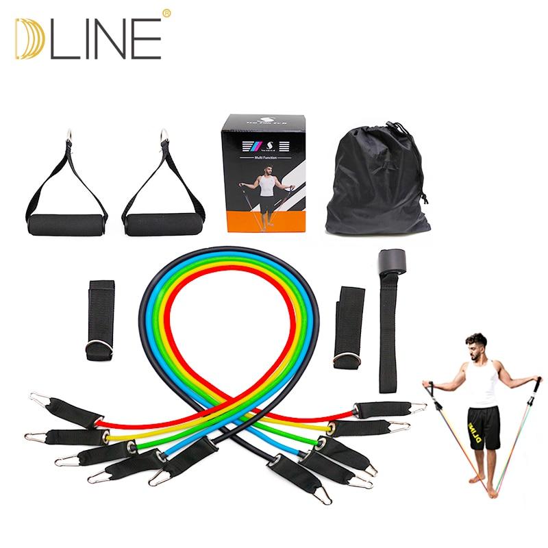 Fitness equipment resistance rope exercises Pilates Latex Tubing Expanders CrossFit resistance band 11pcs/set Sale