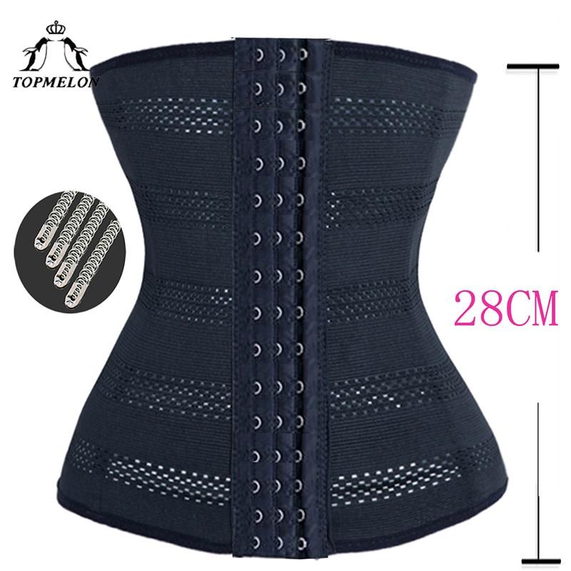 TOPMELON Waist Cincher Belly Control Belts Slimming Girdle Slimming Belt Steel Boned Hollow Out Breathable  Waist Trainer