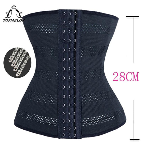 TOPMELON Waist Cincher Belly Control Belts Slimming Girdle Slimming Belt Steel Boned Hollow Out Breathable  Waist Trainer