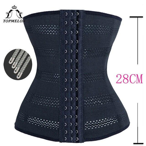 TOPMELON Waist Cincher Belly Control Belts Slimming Girdle Slimming Belt Steel Boned Hollow Out Breathable  Waist Trainer