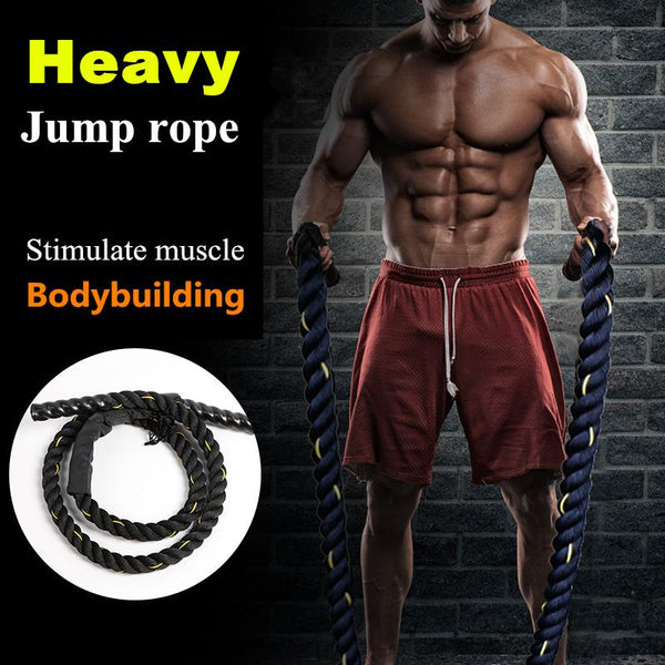 2.8m x 25mm Heavy Jump Rope Crossfit Weighted Battle Skipping Ropes Power Training Improve Strength Fitness Home Gym Equipment