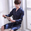 Chinese Red Solid Robe Nightgown Men's Sleepwear Rayon Home Wear Loose Kimono Bathrobe Gown Casual Negligee Oversize L-XXXL
