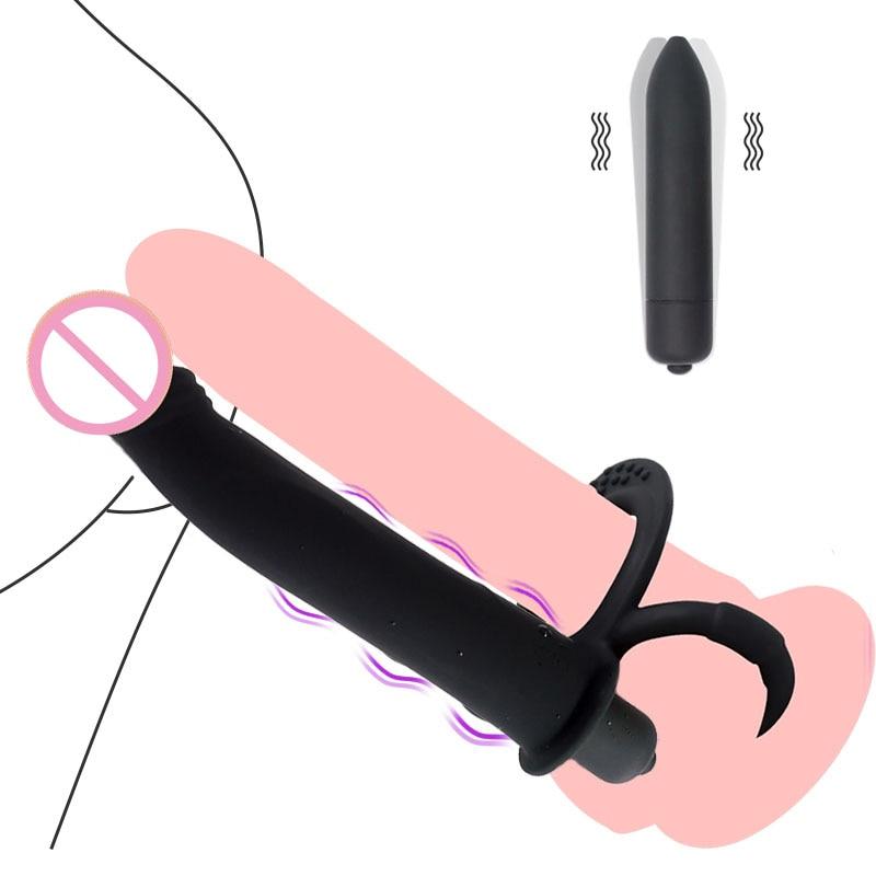 Double Penetration Vibrators Penis Strapon Dildo Vibrator Strap On Penis Anal Plug for Man Adult Vagina Massager for Beginner