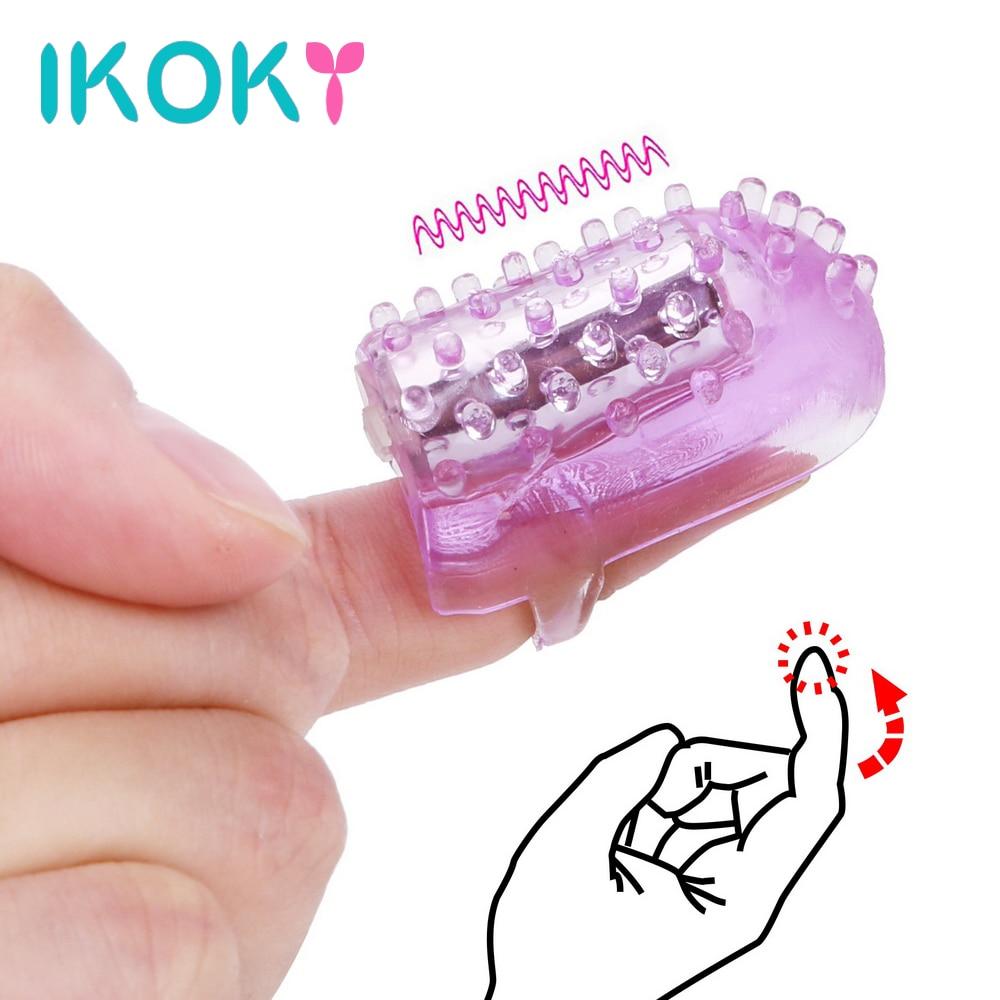 IKOKY Finger Vibrator Nipple Clitoris Stimulator Dildo Mini Jumping Eggs Sex Toys For Women Waterproof Vaginal Massager