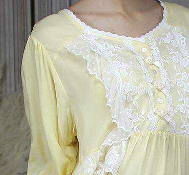 Loose Nightgown Women Long Nightdress Sleepwear Ladies Princess Sleepwear Ankle Length Nightwear Dress