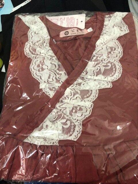 Spring Autumn Women Nightgown Long Sleeve Cotton Nightwear Lace Sexy Home Dressing Gown Sweet Nightdress Nightwear M-XXL