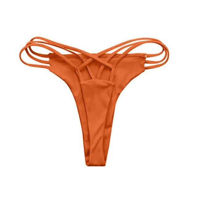 Vertvie Women Bikini Bottom Two-piece Separates Summer Beach Bathing Suits Swimwear Swim Shorts Female Briefs Cut Out Thong