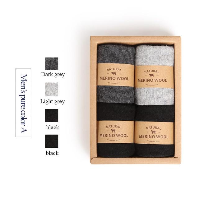 VVQI Brand Merino wool socks Japanese style winter towel cashmere socks sleep warm men Slipper Socks 4 pairs velvet dress socks