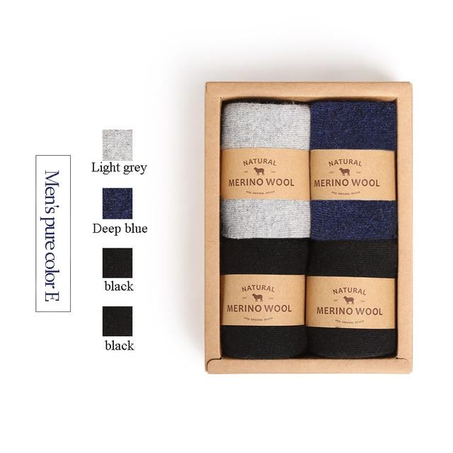 VVQI Brand Merino wool socks Japanese style winter towel cashmere socks sleep warm men Slipper Socks 4 pairs velvet dress socks