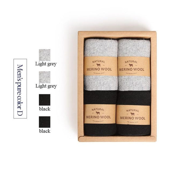 VVQI Brand Merino wool socks Japanese style winter towel cashmere socks sleep warm men Slipper Socks 4 pairs velvet dress socks