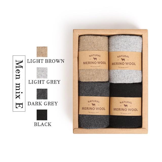 VVQI Brand Merino wool socks Japanese style winter towel cashmere socks sleep warm men Slipper Socks 4 pairs velvet dress socks