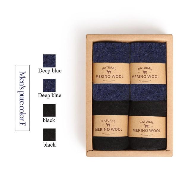 VVQI Brand Merino wool socks Japanese style winter towel cashmere socks sleep warm men Slipper Socks 4 pairs velvet dress socks