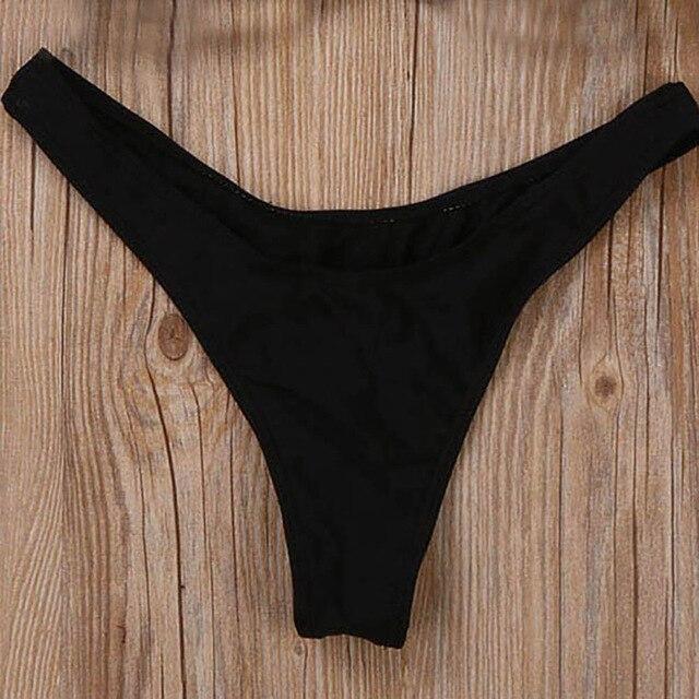 Bikini Bottoms Women Thong Swimsuit Bikini Swimwear Black Cheeky Thong V Swim Trunks Thong Beach Bikini broekje swimwear badpak
