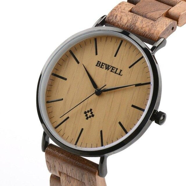 BEWELL Men Waterproof Wood Watches Luxury Watch Brand As Boy Gift For Son Or Dad Clock Male Dress Watch Good Quality Watch 163A