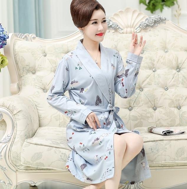 Cotton Robe For Sleep Plus Size L-XXXL Women Autumn Long Sleeve Nightgown Loungewear Bathrobe Sexy Pijamas Feminino Inverno