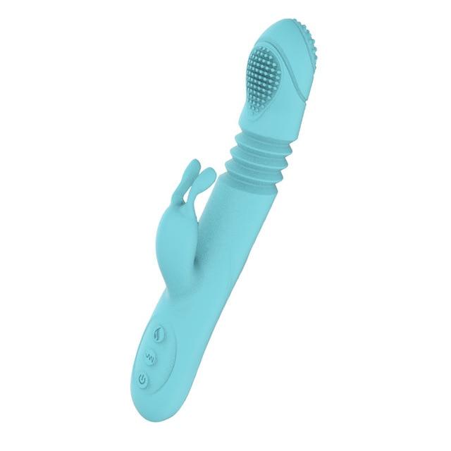 Heating Telescopic Rabbit Vibrator Rotating 10 mode Dildo Vibrator G Spot Clitoris Stimulator Adult Sex Toys for Woman