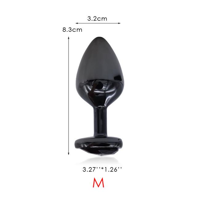 DOMI Gunmetal Heart Shape Stainless Steel Butt Plug Dildo Vibrator Anal Plug Adult Massager Beads Sex Anal Toy