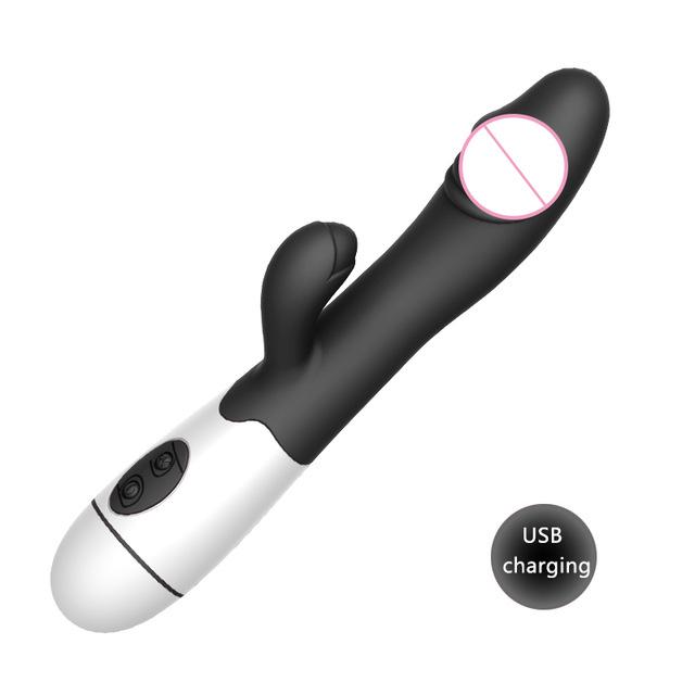 USB Rechargable 30 Speed Rabbit Vibrator for Women Vagina Clit stimulator AV stick G spot Vibrator Dildo Adult sex toy for Women