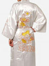 Chinese Silk Dragon Man Pajamas Male Satin Bathrobe 5 Color Adult Nightgown At Home for Sleepwear Chinese Traditional Costume 89
