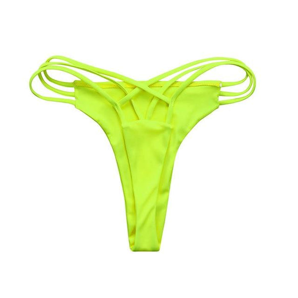 Women Sexy Bikini Bottoms Solid Color Low Waist Swimsuit Bikini Swimwear Thong Swim thong bikini Trunks bikini tanga A1
