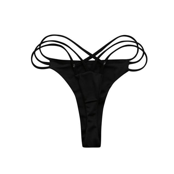 Women Sexy Bikini Bottoms Solid Color Low Waist Swimsuit Bikini Swimwear Thong Swim thong bikini Trunks bikini tanga A1