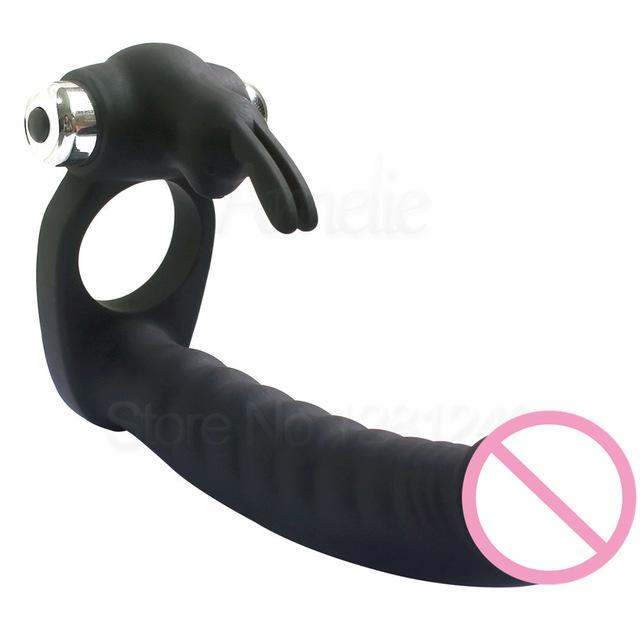 7 Speed Penis Vibrating Ring Double Penetration Strapon Dildo Vibrator Anal Beads Butt Plug G Spot Vibrator Sex Toys for Couples