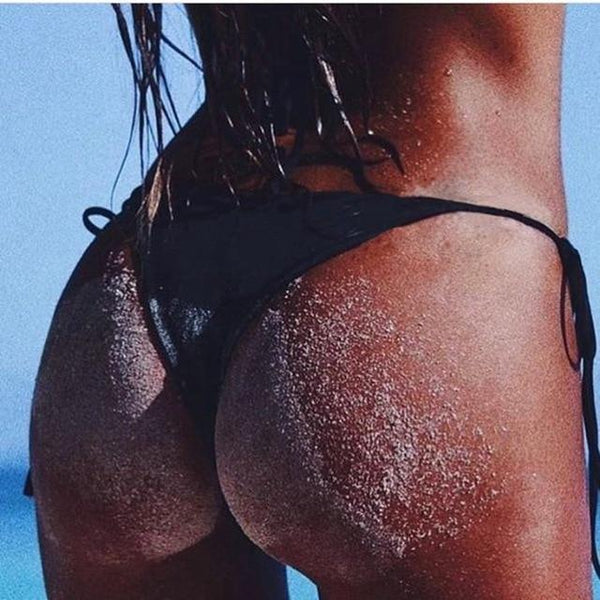 LASPERAL 2019 Women Swimwear Lace-up Swim Trunk Solid Shorts Swim Underwear Sexy Bikini T-Back Cut Out Thong Bottom Beach Pant