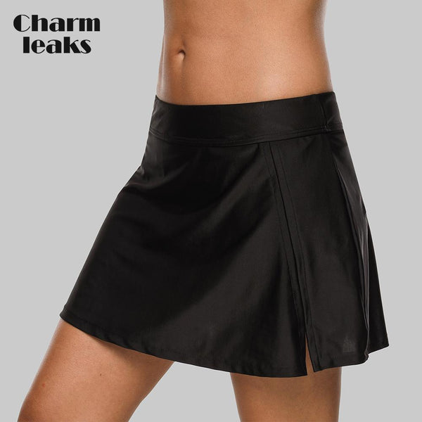 Charmleaks Women Bikini Bottom Swim Trunks Ban Solid Swim Skirt Build-in Brief Swimwear Briefs Swimming Bottom Tankini Bottoms