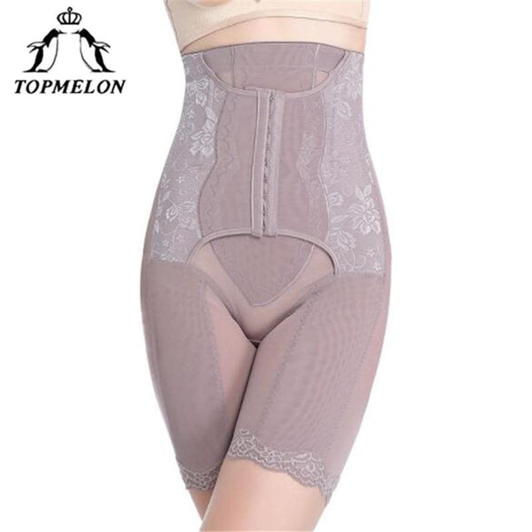 TOPMELON Waist Trainer Control Pants Underwear Women Body Shaper Butt Lifter Slim High Waist Lace Floral Panties Thigh Slimmer