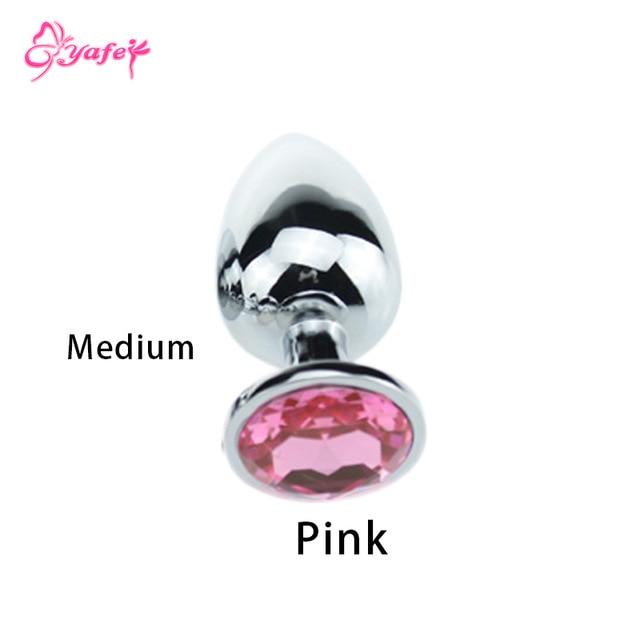 Diamond Anal Beads Crystal Jewelry Heart Butt Plug Stimulator Sex Toys Dildo Stainless Steel Anal Plug Sex toy for Women Men