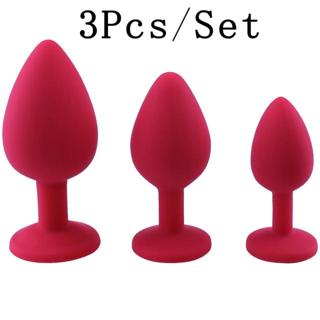 3Pcs/Set Safe Butt Plug With Crystal Detachable Jewelry Anal Plug Vagina Clitoris Vibrator Erotic Adult Sex Toys For Woman/Men