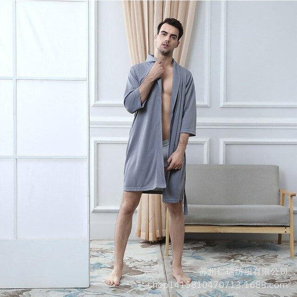 NewBang Brand Women's Bathrobe Loves Long Knitted Jacquard Nightgown Thin Soft Hotel Bath Robe Ladies Three Quarter Home Wear