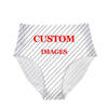 INSTANTARTS Female High Waist Bikini Bottom Swimwear Swim Suits Jeans Cats Dogs Printed Beachwear Shorts Swim Briefs Plus Size