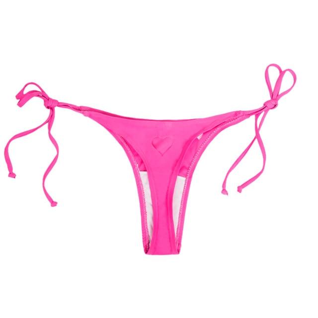 Women Swimwear Brazilian Hollow Bikini Bottom Side Tie Thong Bathing Swimsuit 4 colors Tankinis sexy feminino biquinis mujer#070
