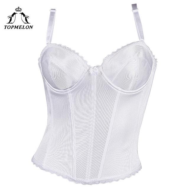 TOPMELON Steampunk Sexy Corset Women Bustier Slimming Shapwear Shapers Gothic Corselet White Strap Shows Party Club Corset Tops