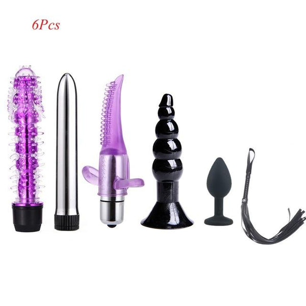 Dildo Vibrator Anal Plugs Handcuffs Whip Nipples Clip Blindfold Breast Pump BDSM Games Adult Sex Toys Kit For Couples