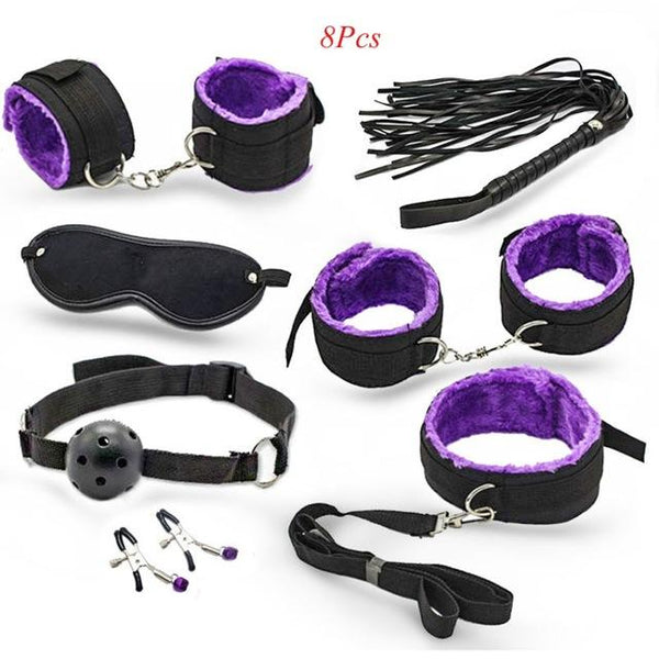 Dildo Vibrator Anal Plugs Handcuffs Whip Nipples Clip Blindfold Breast Pump BDSM Games Adult Sex Toys Kit For Couples