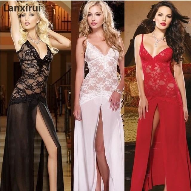 2018 Hot Selling Women's Sexy Lingerie long dress Sleepwear Underwear Night fire Dress+G-string