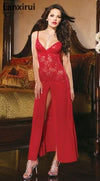 2018 Hot Selling Women's Sexy Lingerie long dress Sleepwear Underwear Night fire Dress+G-string