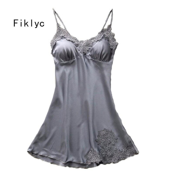 Fiklyc brand lace flower sleeveless sexy women's padded nightwear M L XL three size female mini nighties summer nightgowns HOT