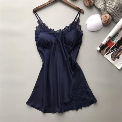 Fiklyc brand lace flower sleeveless sexy women's padded nightwear M L XL three size female mini nighties summer nightgowns HOT