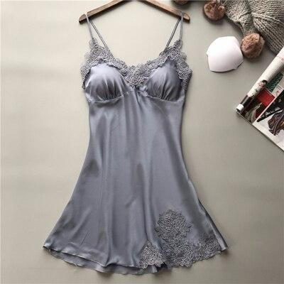 Fiklyc brand lace flower sleeveless sexy women's padded nightwear M L XL three size female mini nighties summer nightgowns HOT
