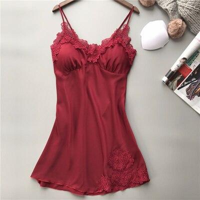 Fiklyc brand lace flower sleeveless sexy women's padded nightwear M L XL three size female mini nighties summer nightgowns HOT