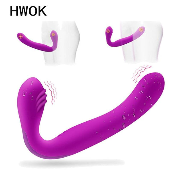 Dual Motors Butt Plug Strapon Dildo Vibrators G Spot Vagina Massager Sex Toy for Couple Women Anal Intimate Erotic Masturbator