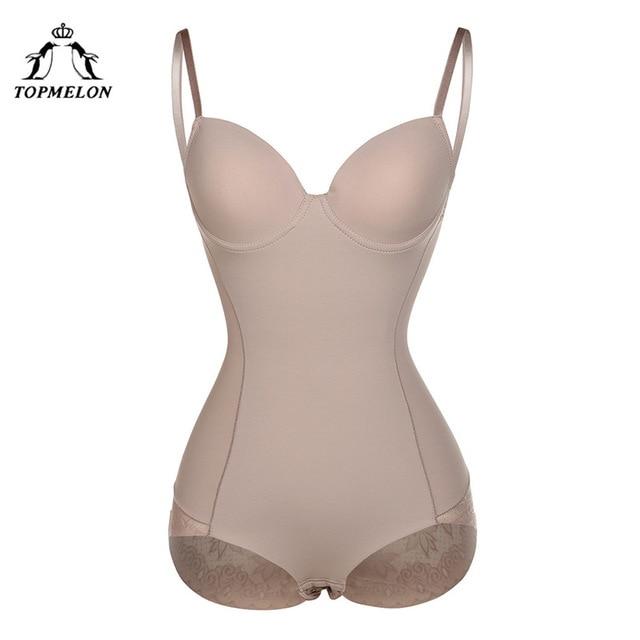 TOPMELON Sexy Lingerie Slim Silk Solid Shapewear for Women Smooth Soft Bodysuit Tummy Shaper Underwear Lingerie Black Nude