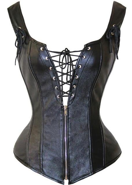 TOPMELON Bustier Gothic Corselet Corset Women Bustier Steampunk Corset Modeling Strap Sexy Leather Solid Hollow Out Party Tops