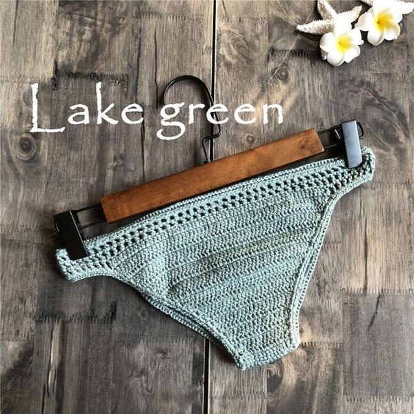 Solid Bikinis Mujer Swimsuit Crochet Red Bikini Top Knit Sexy Bikinis Women's Swimming Bra Large Female Swimwear S - XL 2019 New