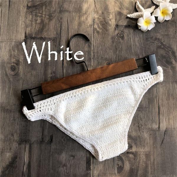 Solid Bikinis Mujer Swimsuit Crochet Red Bikini Top Knit Sexy Bikinis Women's Swimming Bra Large Female Swimwear S - XL 2019 New